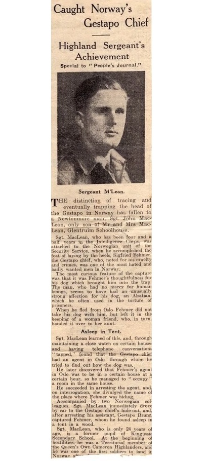 Wartime press article revealing TJ - Top Header Focus